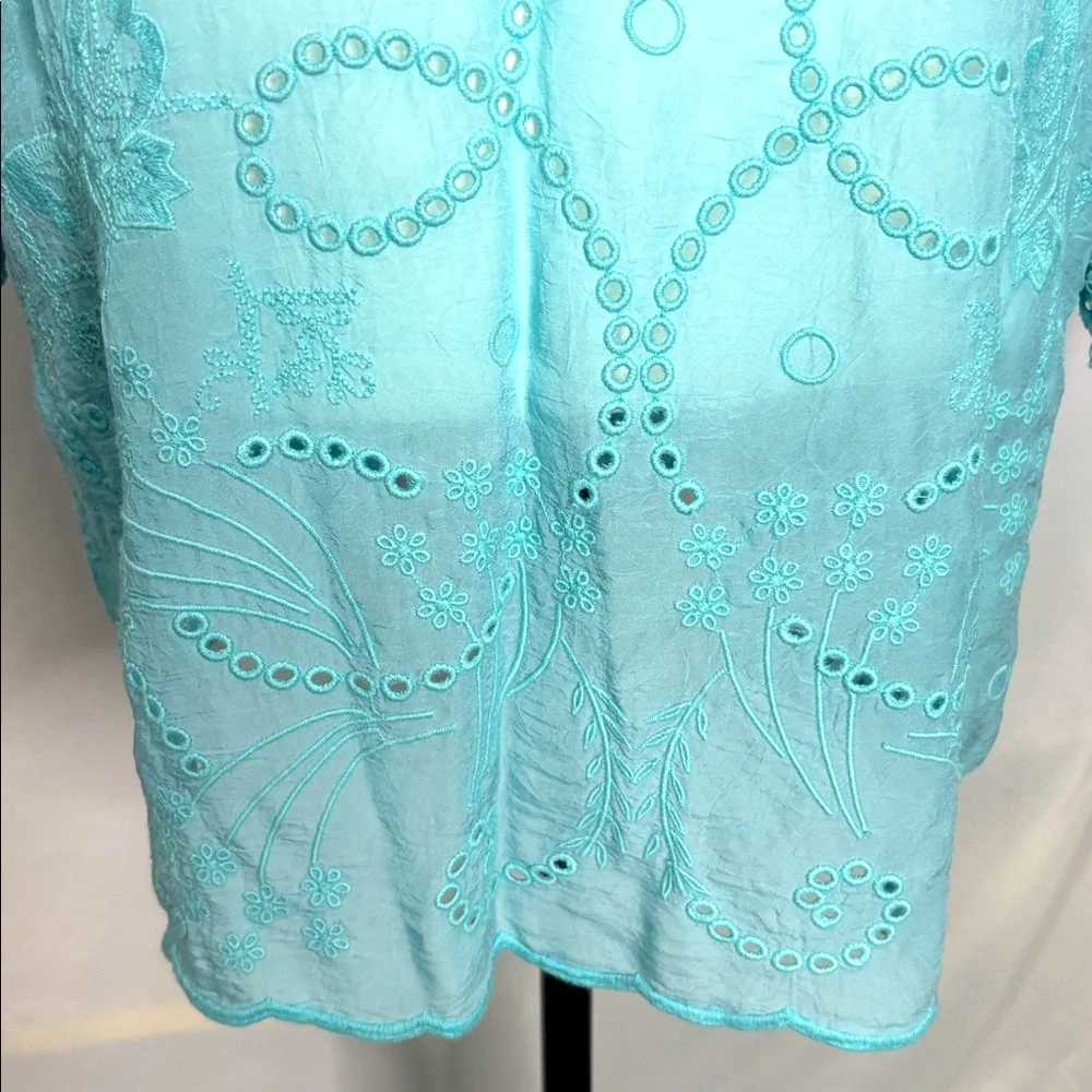 Johnny Was Natalie Tunic in Turquoise - Picture 9 of 9